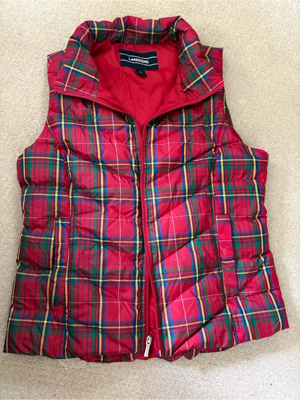 Lands End Plaid Vest